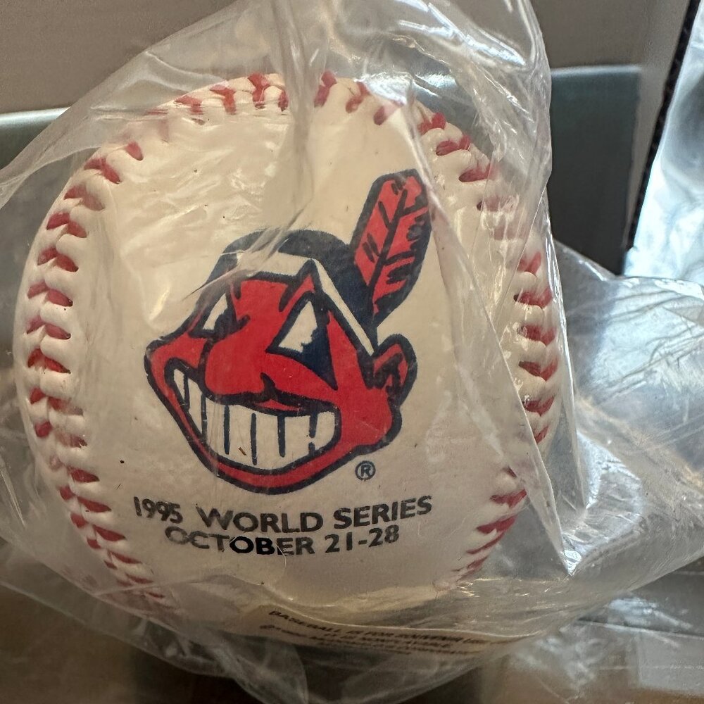 1995 Souvenir World Series Baseball Cleveland Indians NEW IN PKG Chief Wahoo